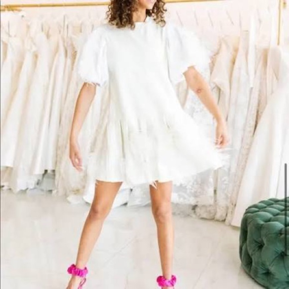 White Puff Sleeve Dress